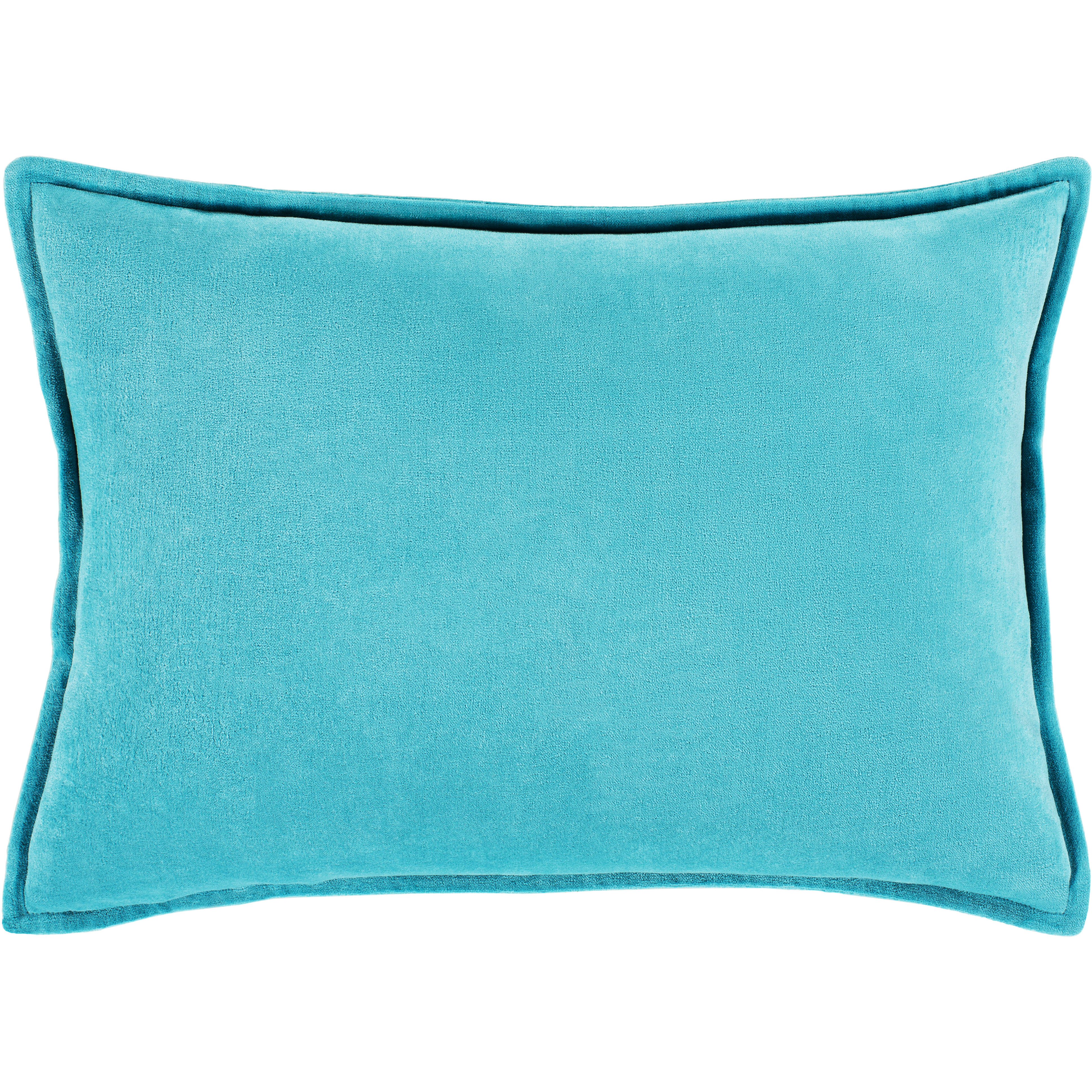Cotton Velvet 19 X 19 inch Aqua Pillow Kit in 13 x 20, Lumbar