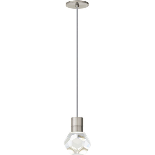 Sean Lavin Kira LED Satin Nickel Pendant Ceiling Light in Gray Cord, LED 90 CRI 3000K, Integrated LED