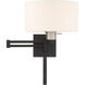 Allison 24 inch 100.00 watt Black Swing Arm Wall Lamp Wall Light
