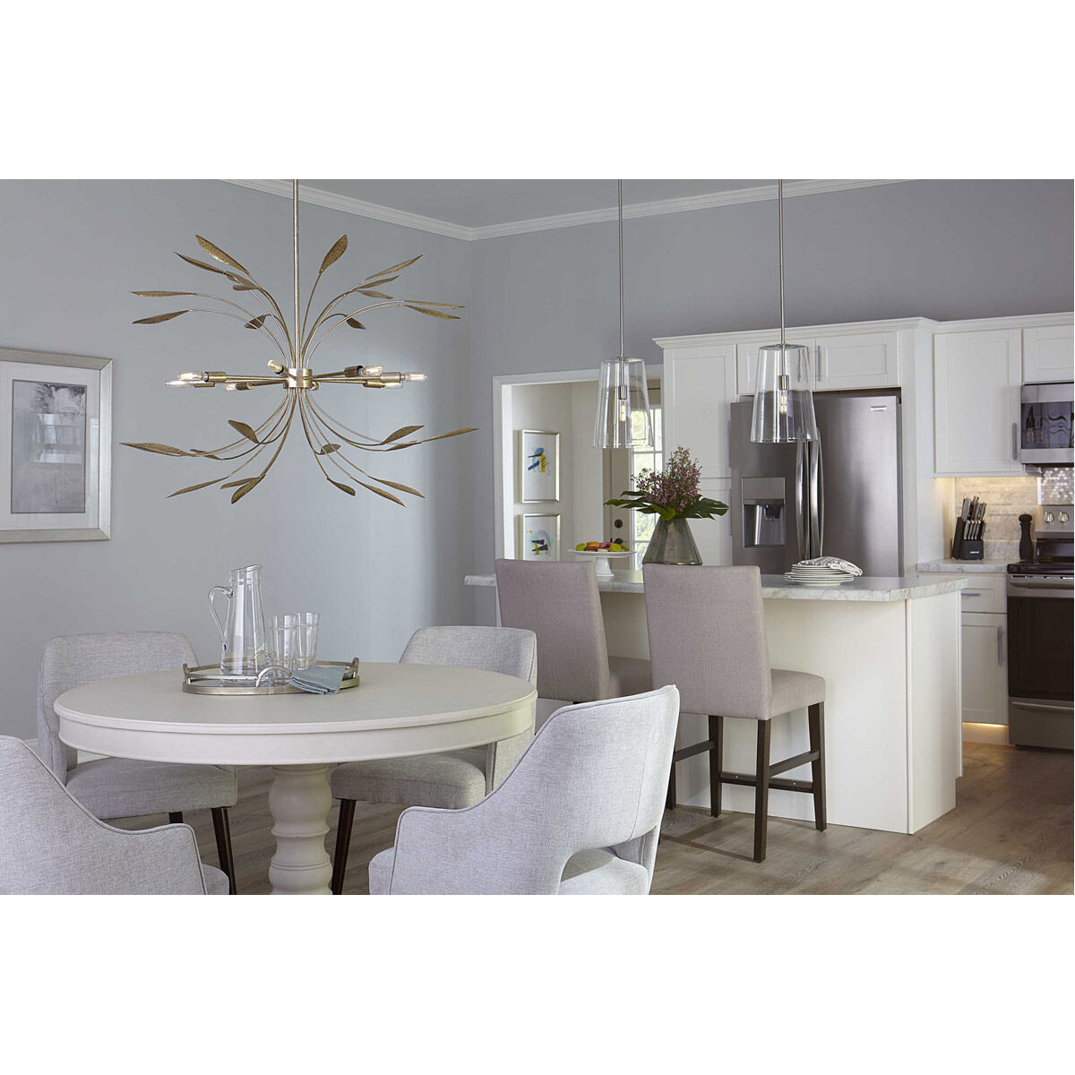 Mariposa 8 Light 36 inch Antique Gold Pendant Ceiling Light