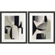 Shape Shift Gray and Black and Green and Pink Framed Art