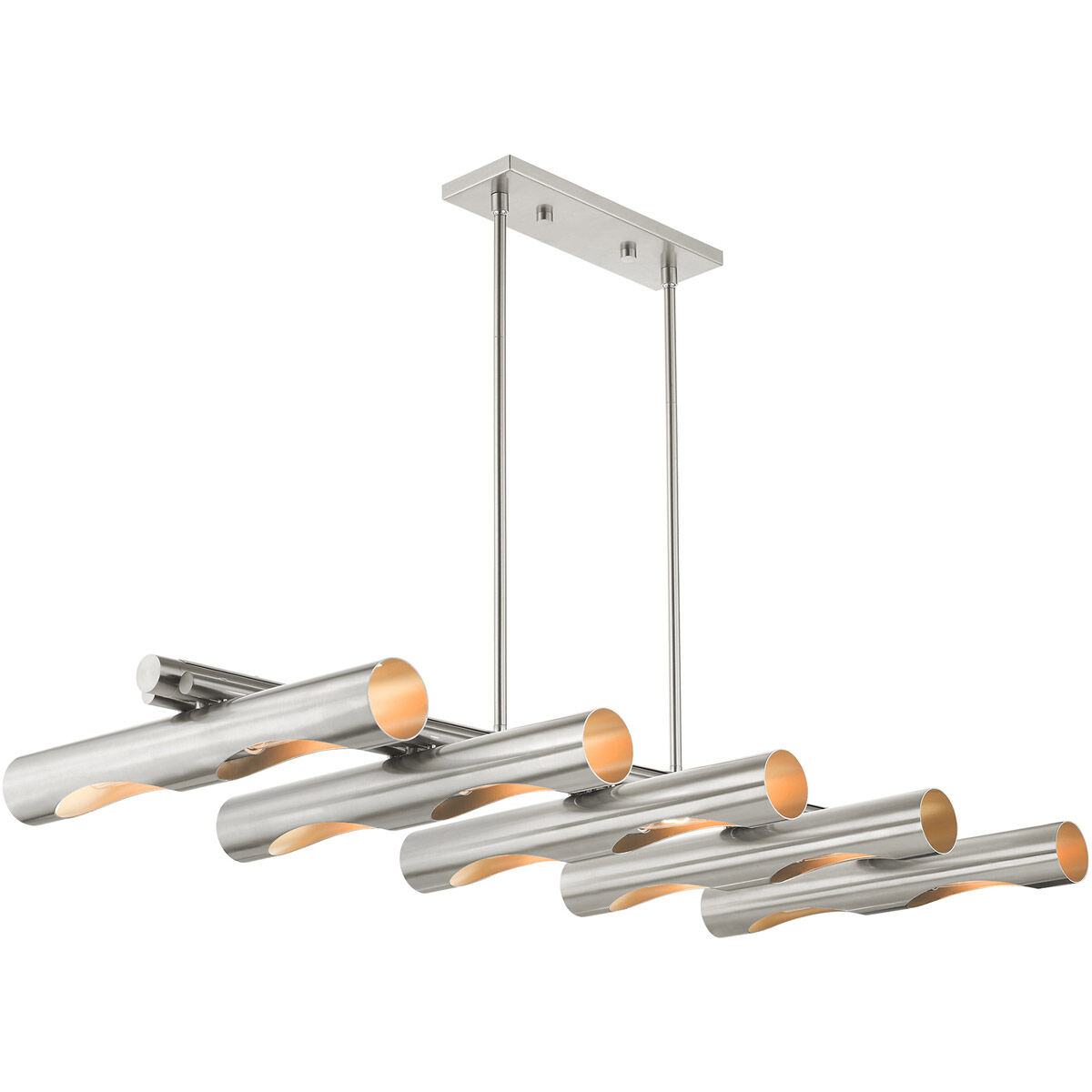 Novato 10 Light 50 inch Brushed Nickel Linear Chandelier Ceiling Light