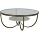Wilbur 36 X 36 inch Forged Champagne and Ivory Marble Coffee Table
