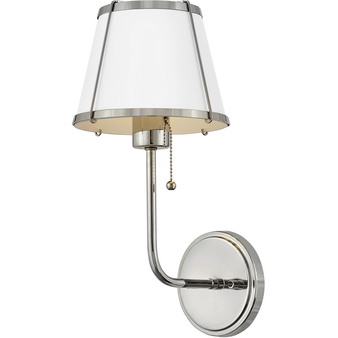 Clarke 1 Light 7.25 inch Polished Nickel Sconce Wall Light in Polished Nickel with Matte White