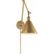 Chapman & Myers Boston3 15.5 inch 60 watt Hand-Rubbed Antique Brass Double Arm Library Light Wall Light