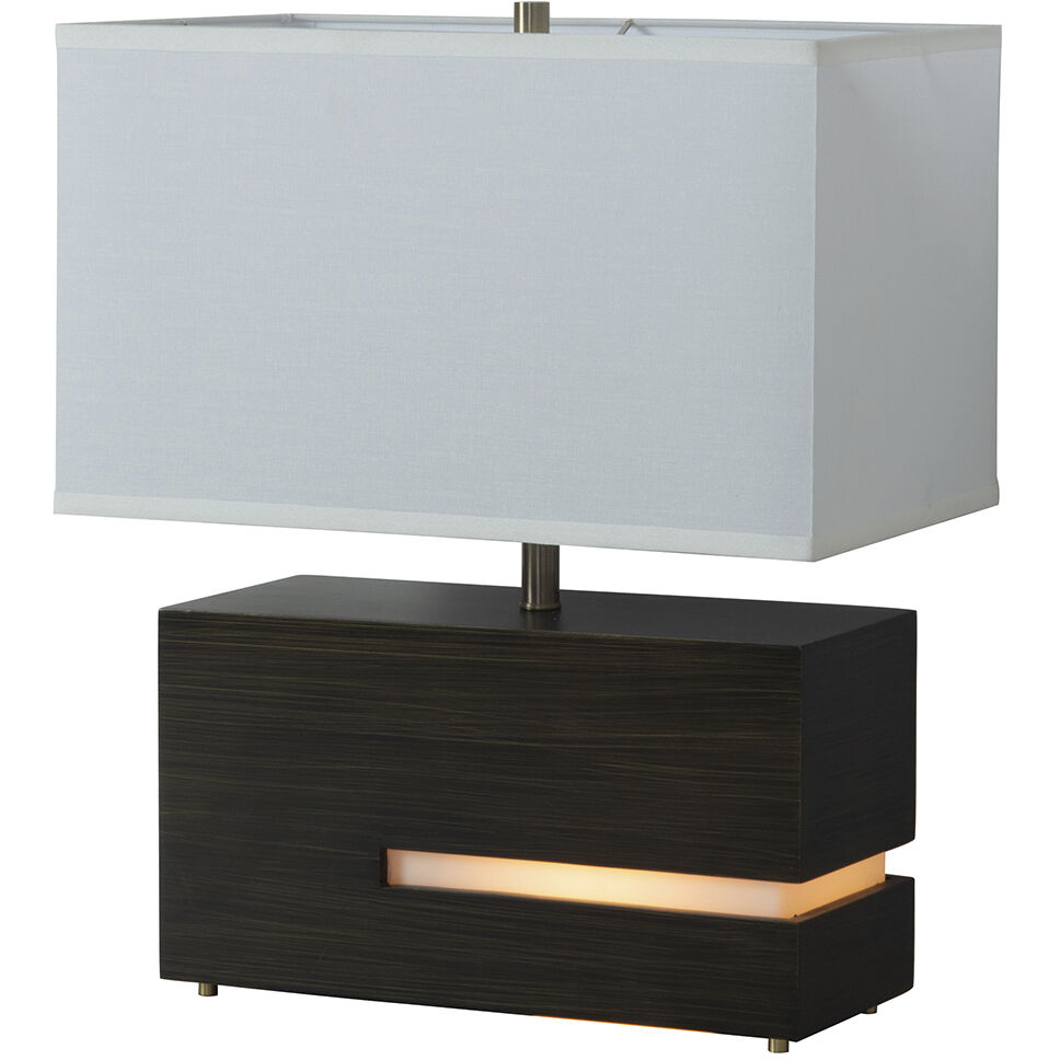 Zen 20 inch 23.00 watt Ebony and Weathered Brass Reclining Table Lamp Portable Light