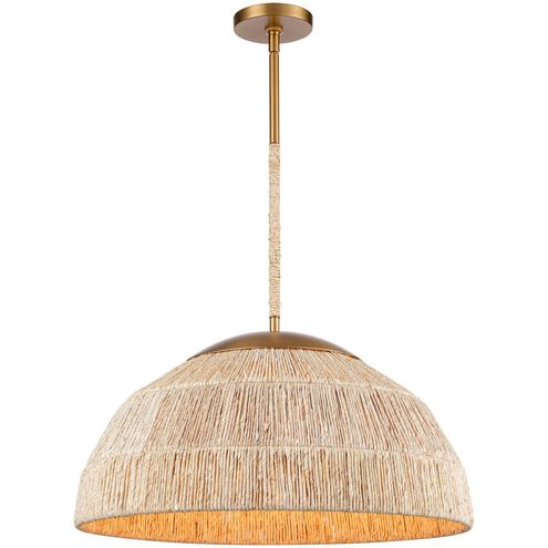 Copa 4 Light 24 inch Natural Brass Pendant Ceiling Light, Converts to Semi Flush