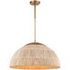 Copa 4 Light 24 inch Natural Brass Pendant Ceiling Light, Converts to Semi Flush