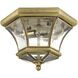 Monterey/Georgetown 2 Light 11 inch Antique Brass Outdoor Ceiling Mount