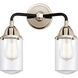 Nouveau 2 Dover 2 Light 13 inch Black Polished Nickel Bath Vanity Light Wall Light in Clear Glass