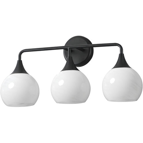 Neve 3 Light 22.5 inch Black Bath Vanity Wall Light