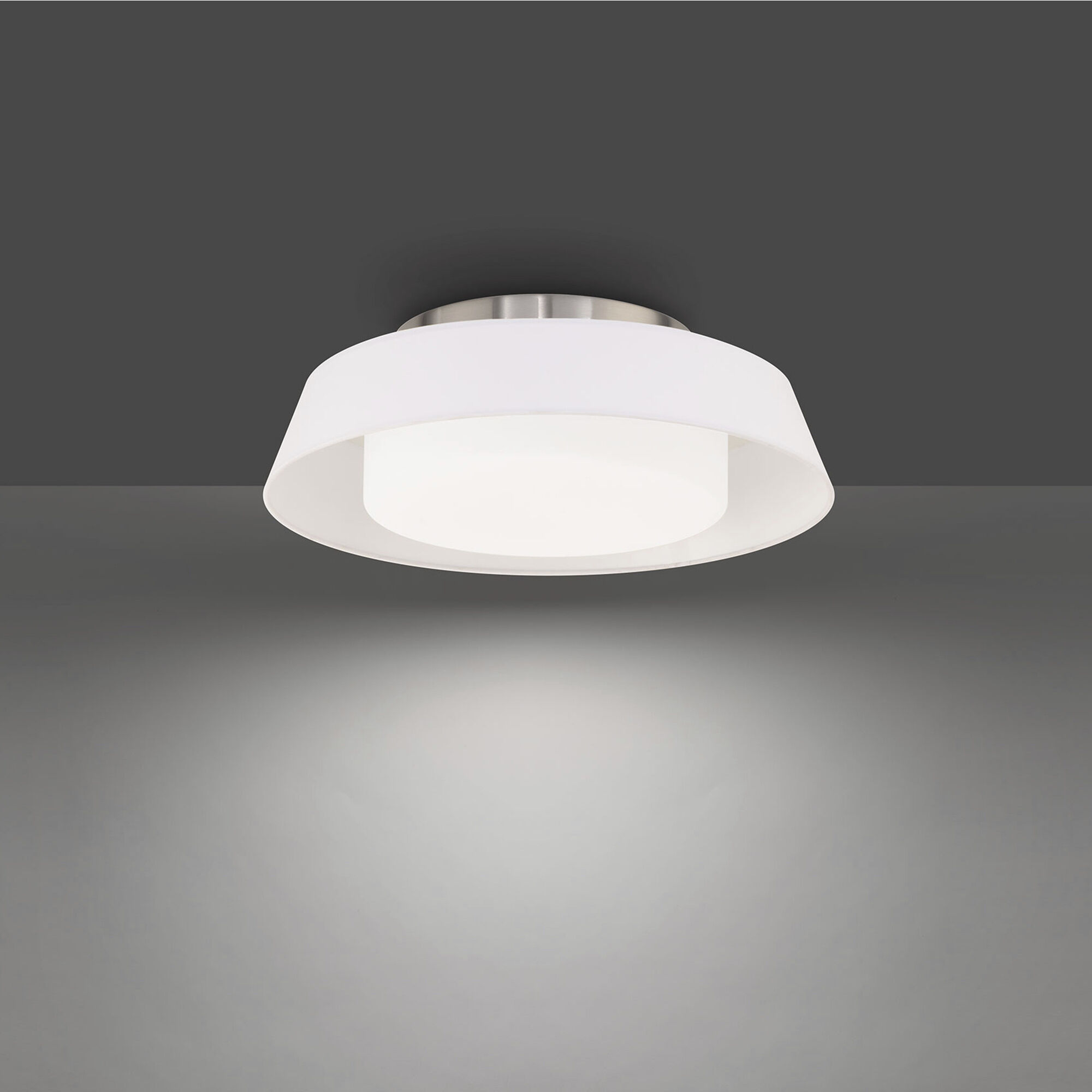 Chapeau LED 16 inch White Flush Mount Ceiling Light in 4000K, dweLED