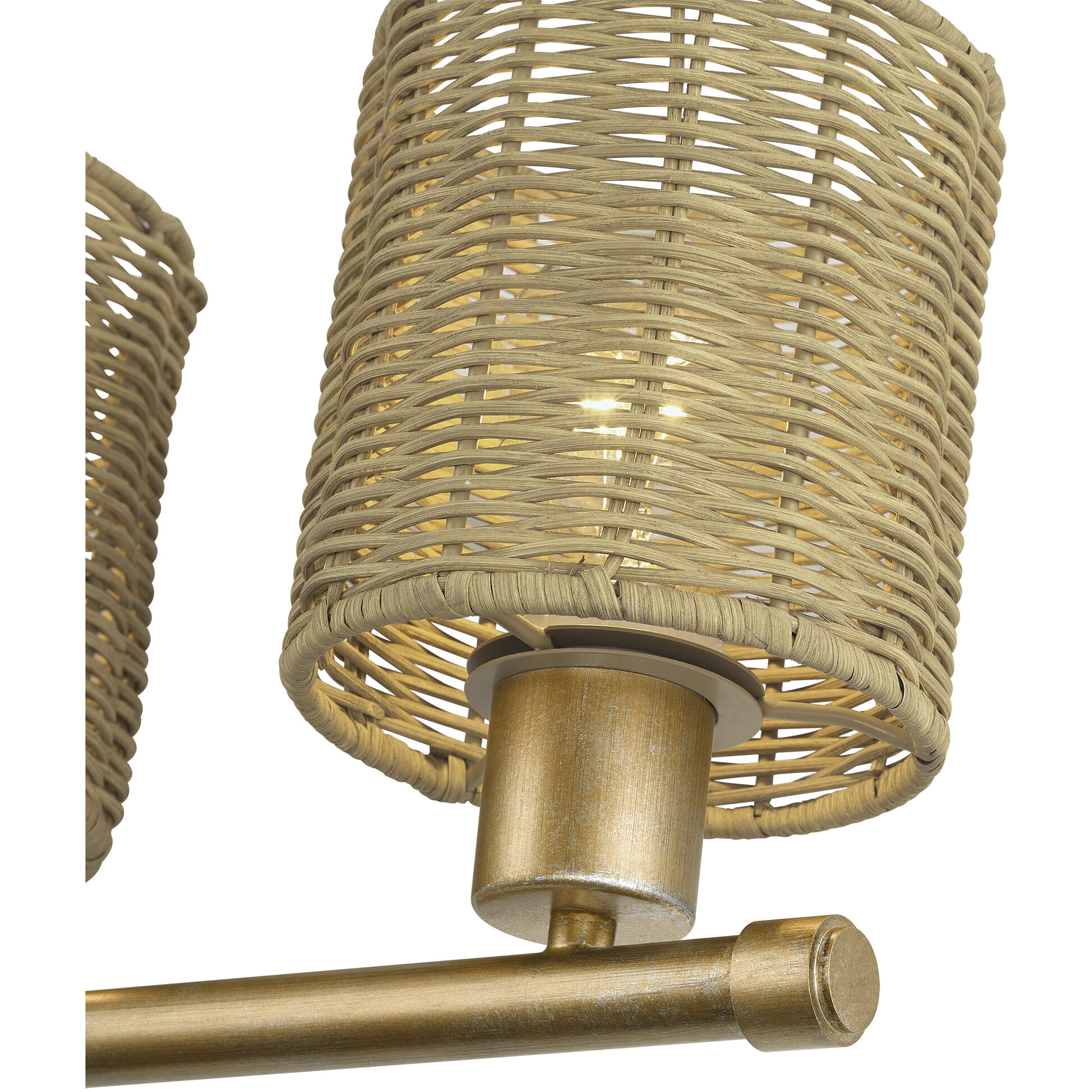 Weavington 6 Light 46 inch Antique Gold Leaf Vanity Wall Sconce Wall Light