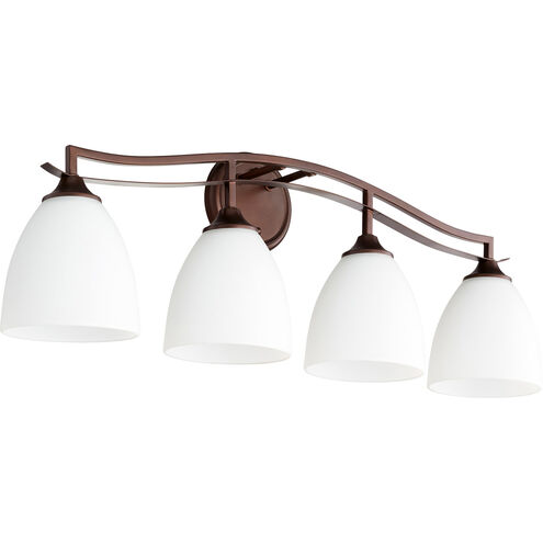 Jardin 4 Light 30 inch Oiled Bronze Vanity Light Wall Light in Satin Opal