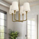 Alora Mood Plisse 4 Light 22.5 inch Aged Gold/Opal Matte Glass Chandelier Ceiling Light