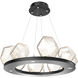 Gem LED 27.4 inch Matte Black Chandelier Ceiling Light in Amber, 2700K LED, Ring