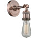 Franklin Restoration Bare Bulb LED 4.5 inch Antique Copper Sconce Wall Light