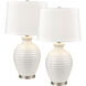 Junia 28 inch 150 watt White Glazed with Satin Nickel Table Lamp Portable Light