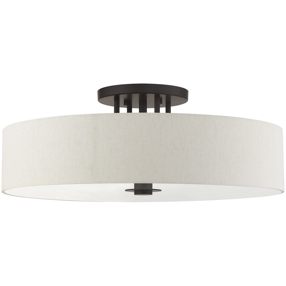 Meridian 6 Light 30 inch English Bronze Semi Flush Ceiling Light