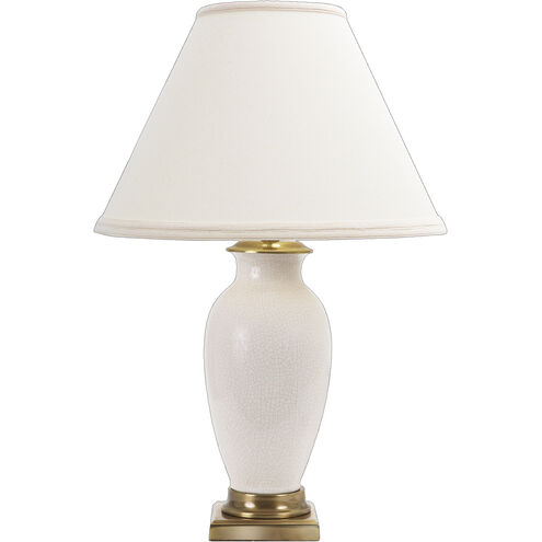 Frederick Cooper 30 inch 150.00 watt White Crackle Glaze/Antique Brass Table Lamp Portable Light