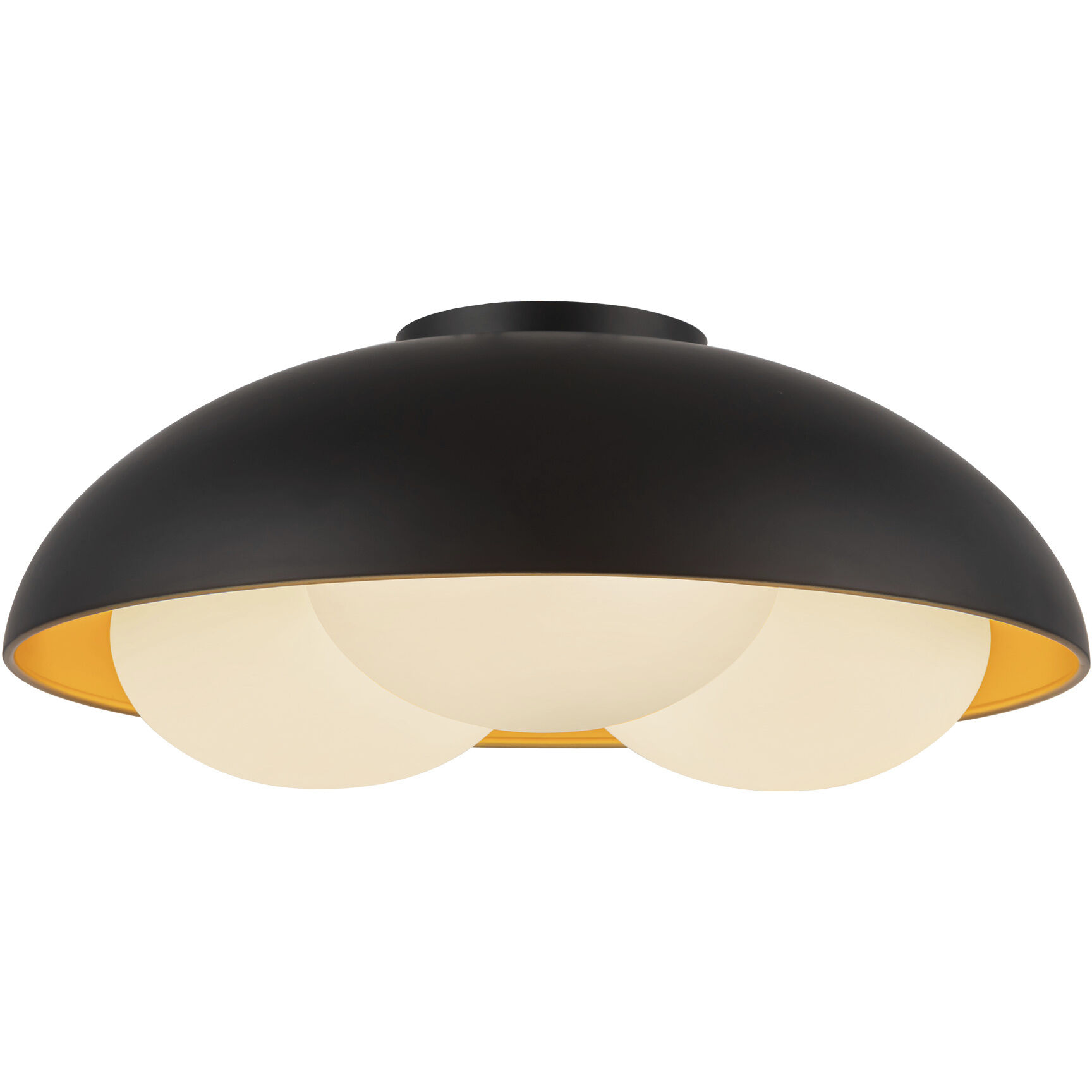 Alora Mood Robyn 3 Light 16 inch Matte Black/Opal Glass Flush Mount Ceiling Light