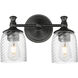 Swirl 2 Light 14 inch Black Bath Vanity Wall Light
