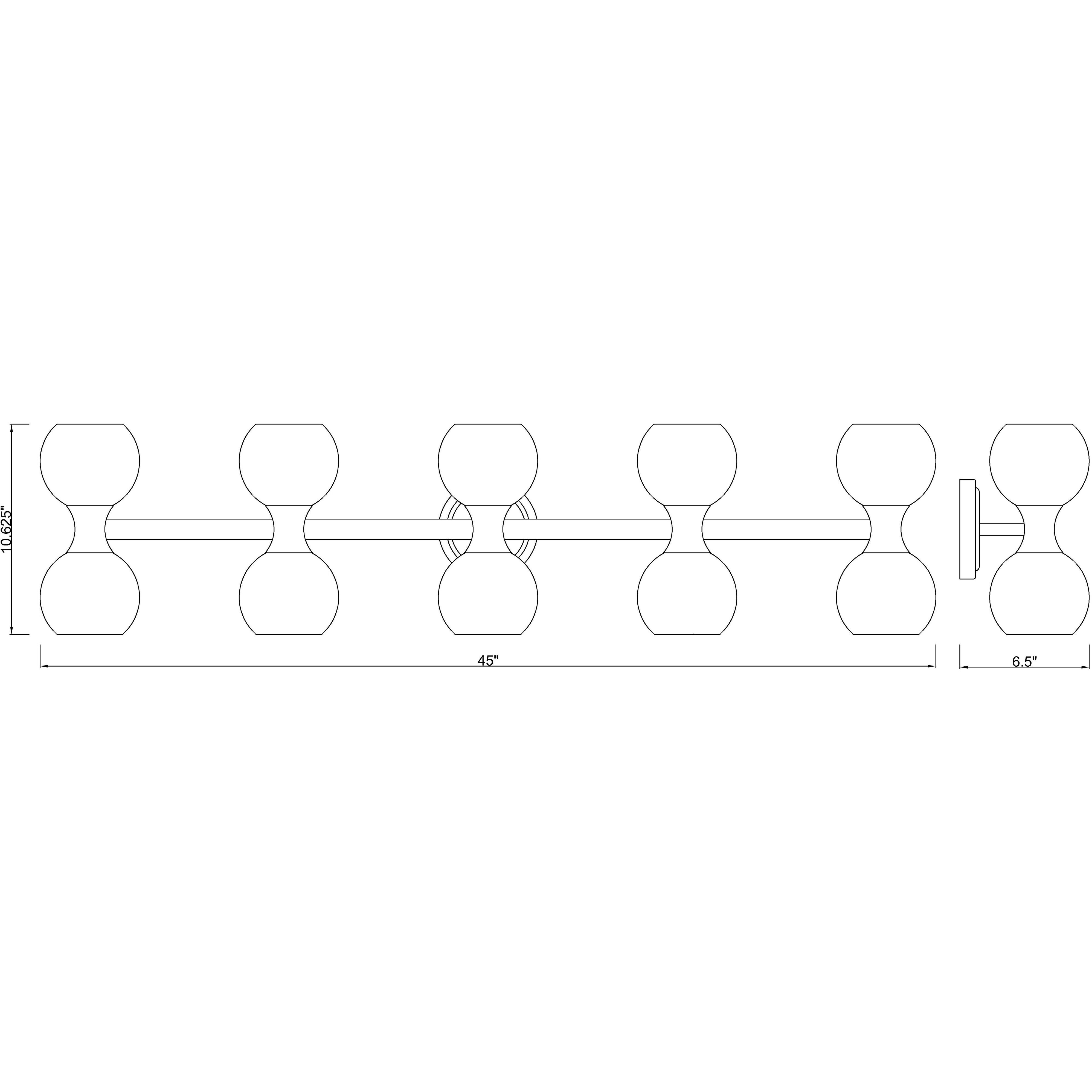 Artemis 10 Light 45 inch Modern Gold Vanity Wall Light