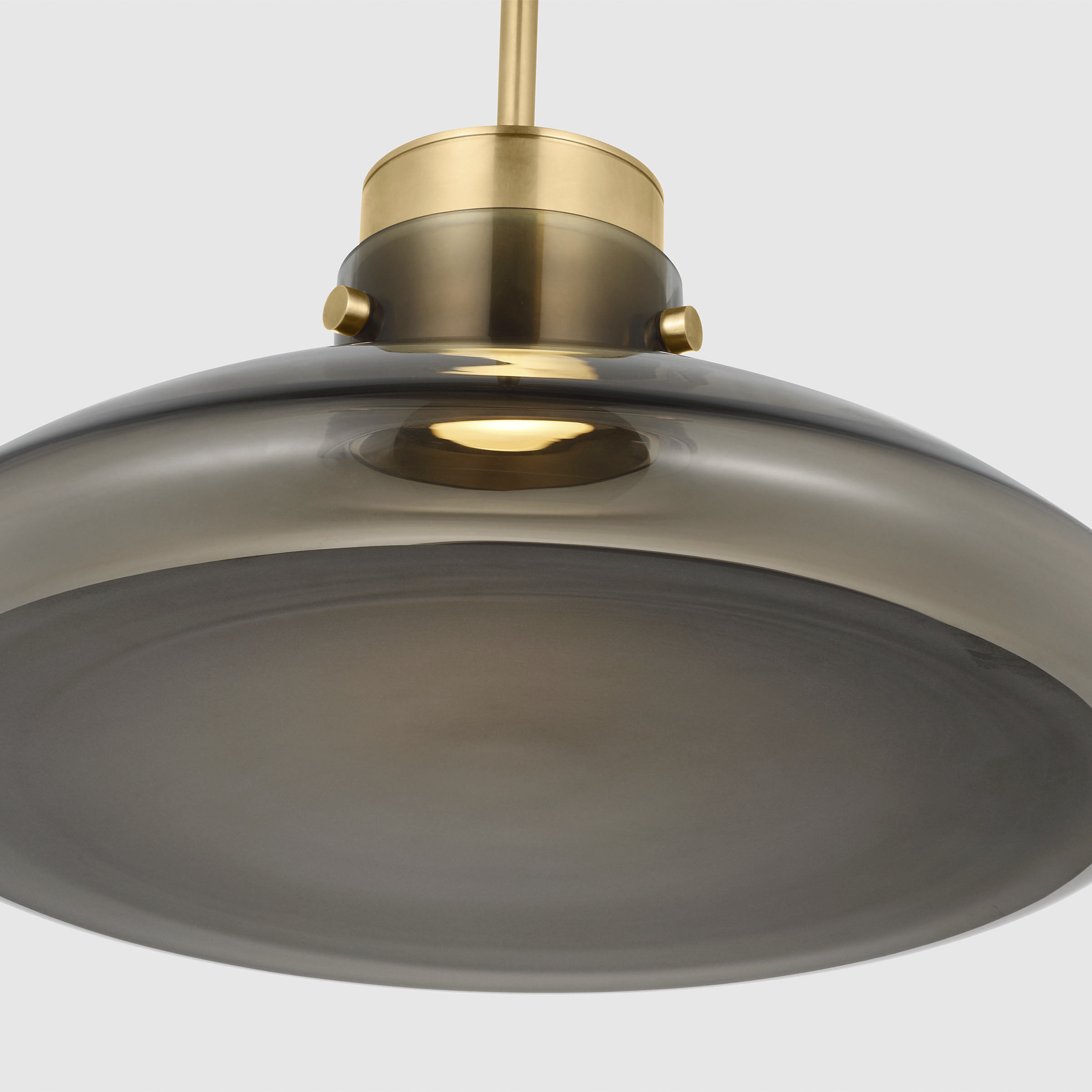 Avroko Morgan LED 22 inch Hand-Rubbed Antique Brass with Smoke Glass Pendant Ceiling Light