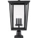 Seoul 3 Light 25.75 inch Black Outdoor Pier Mounted Fixture in 20.25