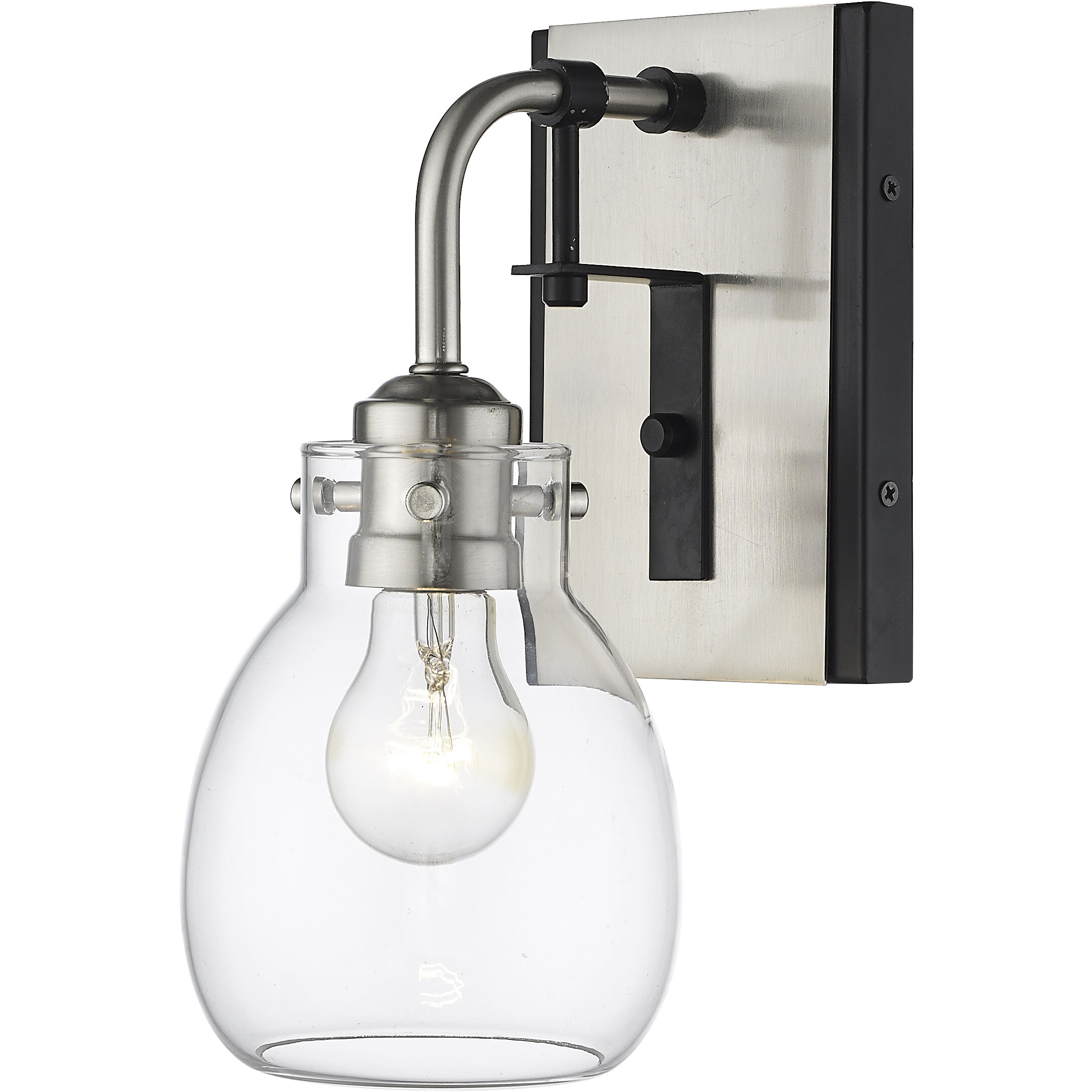 Kraken 1 Light 5.25 inch Matte Black and Brushed Nickel Wall Sconce Wall Light