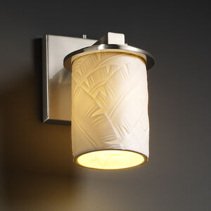 Limoges 1 Light 5 inch Brushed Nickel Wall Sconce Wall Light in Banana Leaf, Incandescent