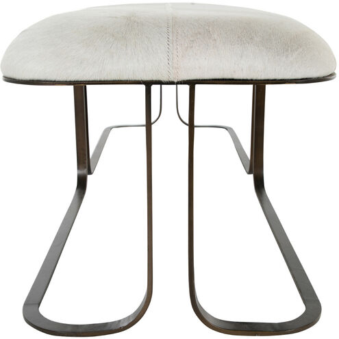 Orson Natural Ivory Hide / Antique Dark Bronze Bench