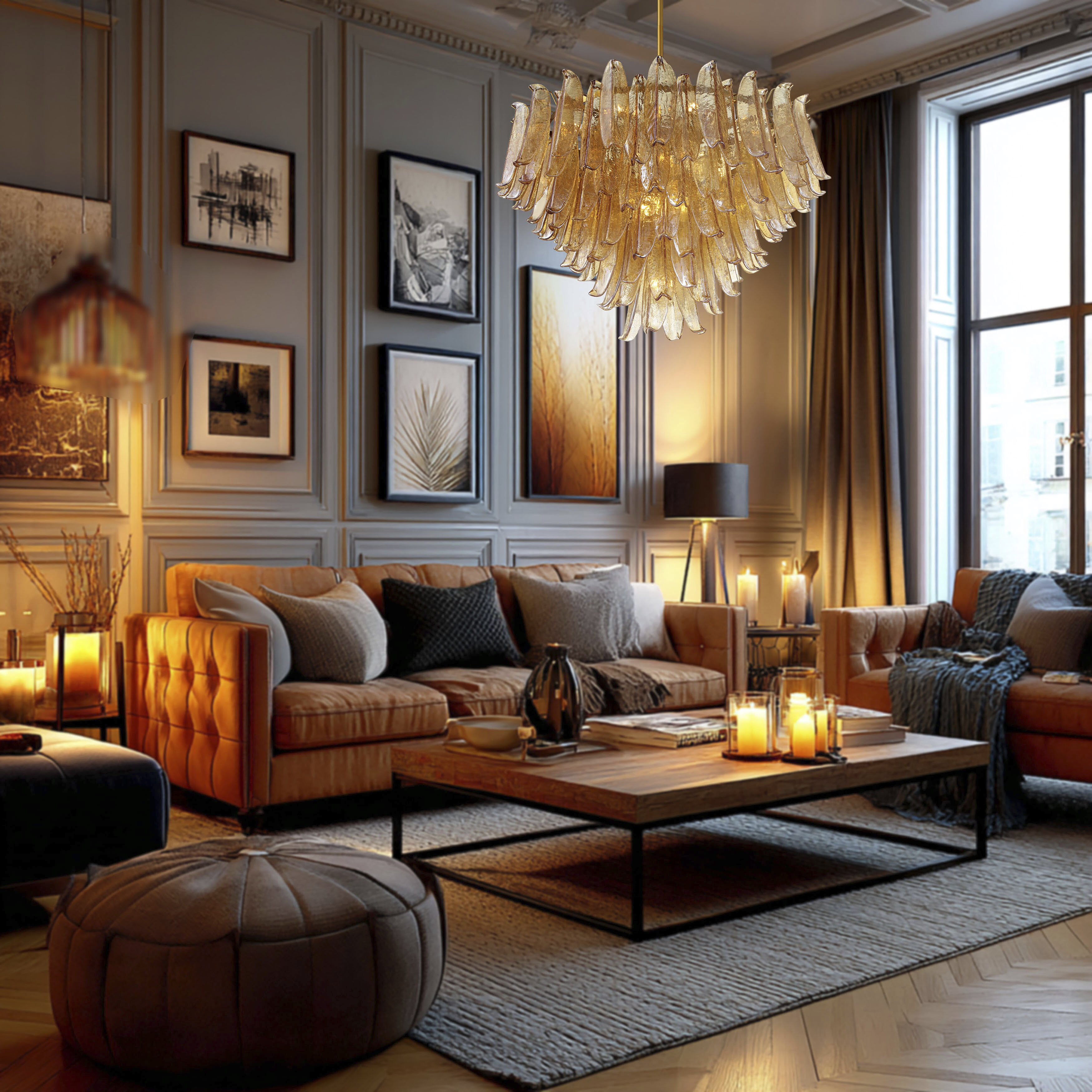 Regent 17 Light 36.75 inch Legacy Brass Chandelier Ceiling Light in Amber Crackled Glass
