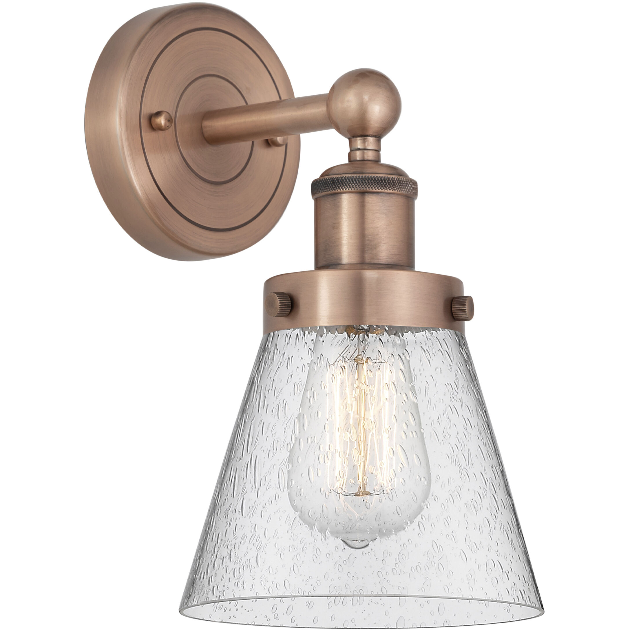 Cone Sconce Wall Light in Antique Copper, Seedy