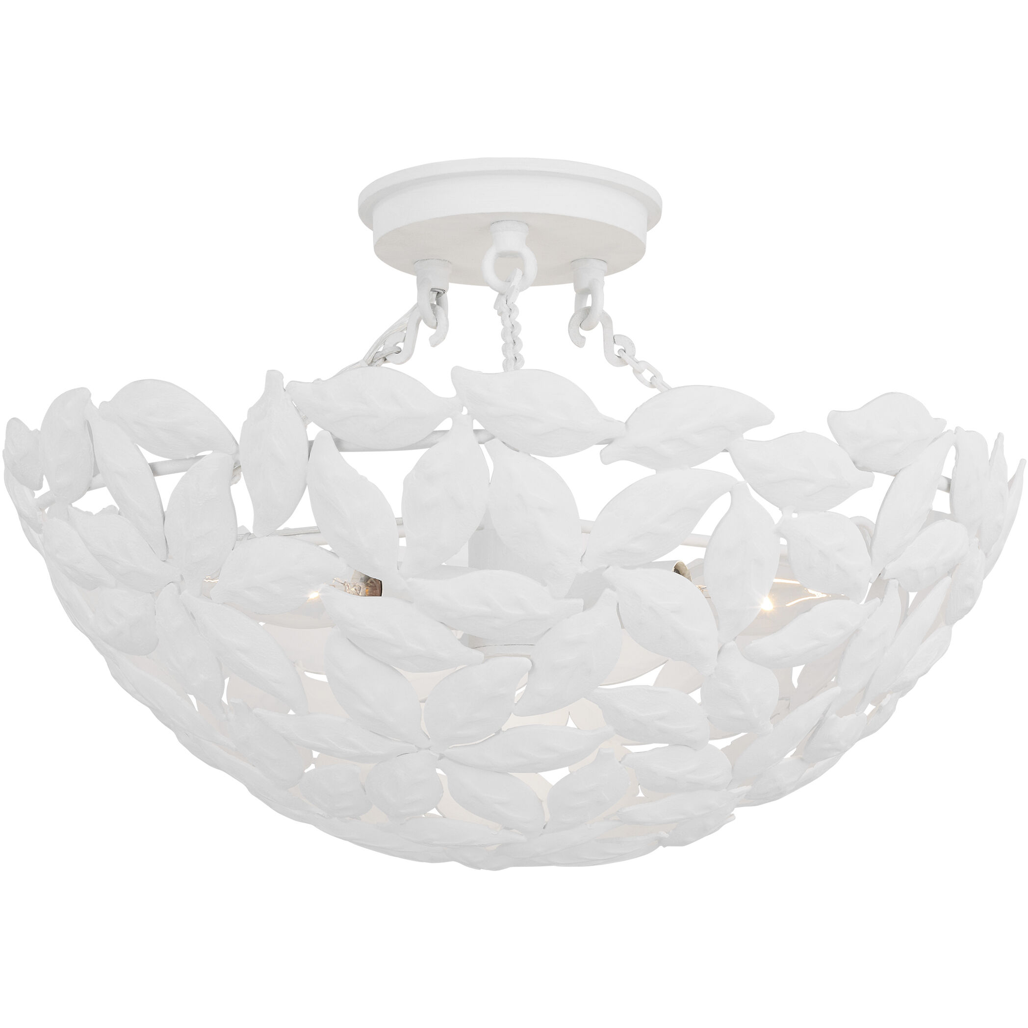 AH by Alexa Hampton Kelan 3 Light 16 inch Textured White Semi-Flush Mount Ceiling Light