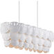 Tulum 5 Light 39 inch Sugar White/White Linear Chandelier Ceiling Light, Marjorie Skouras Collection