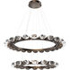 Pebble LED Flat Bronze Chandelier Ceiling Light, Double Ring