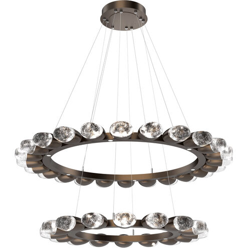 Pebble LED Flat Bronze Chandelier Ceiling Light, Double Ring
