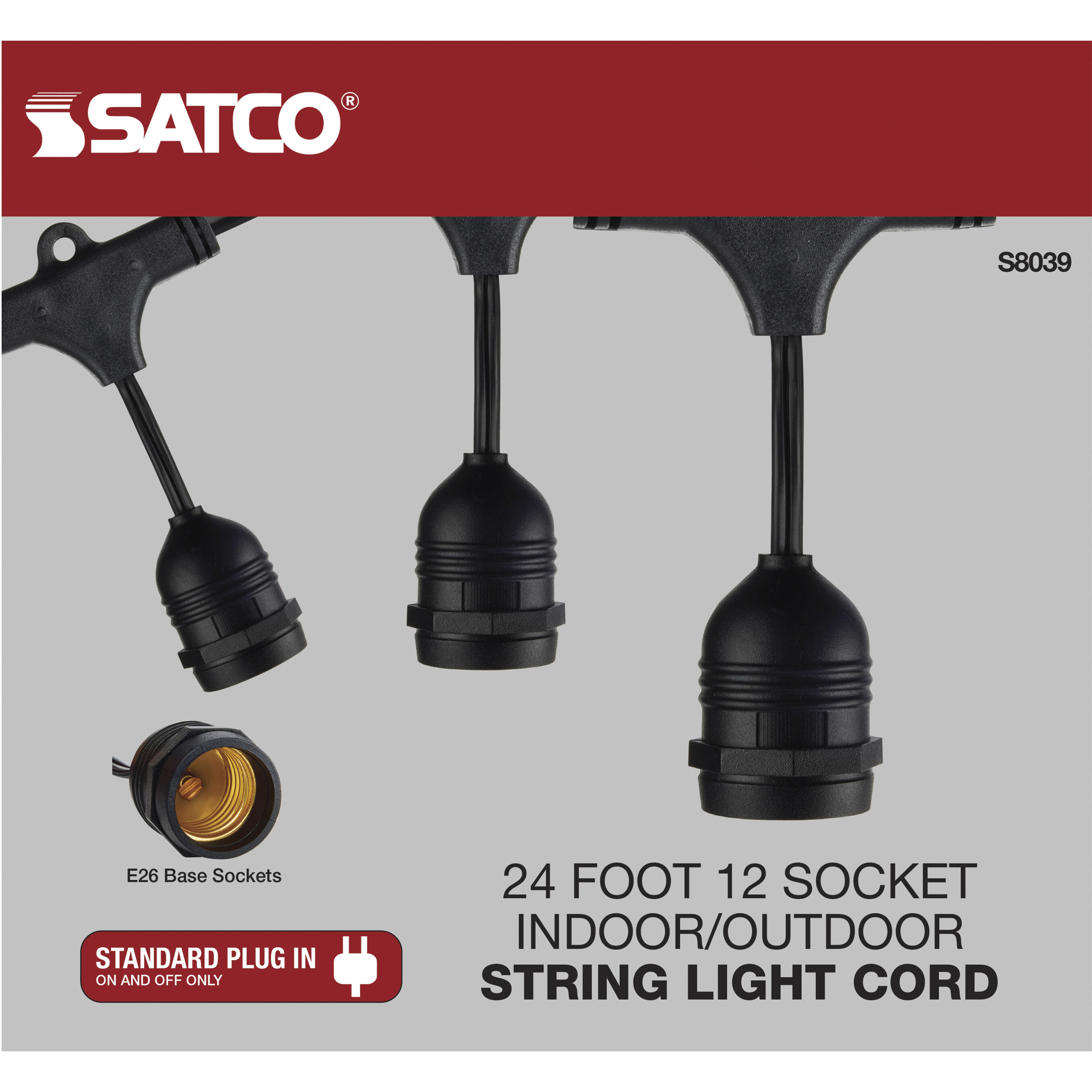 Lumos 12 Light LED 24 foot Black String Lights