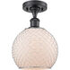 Ballston Farmhouse Chicken Wire LED 8 inch Matte Black Semi-Flush Mount Ceiling Light, Ballston