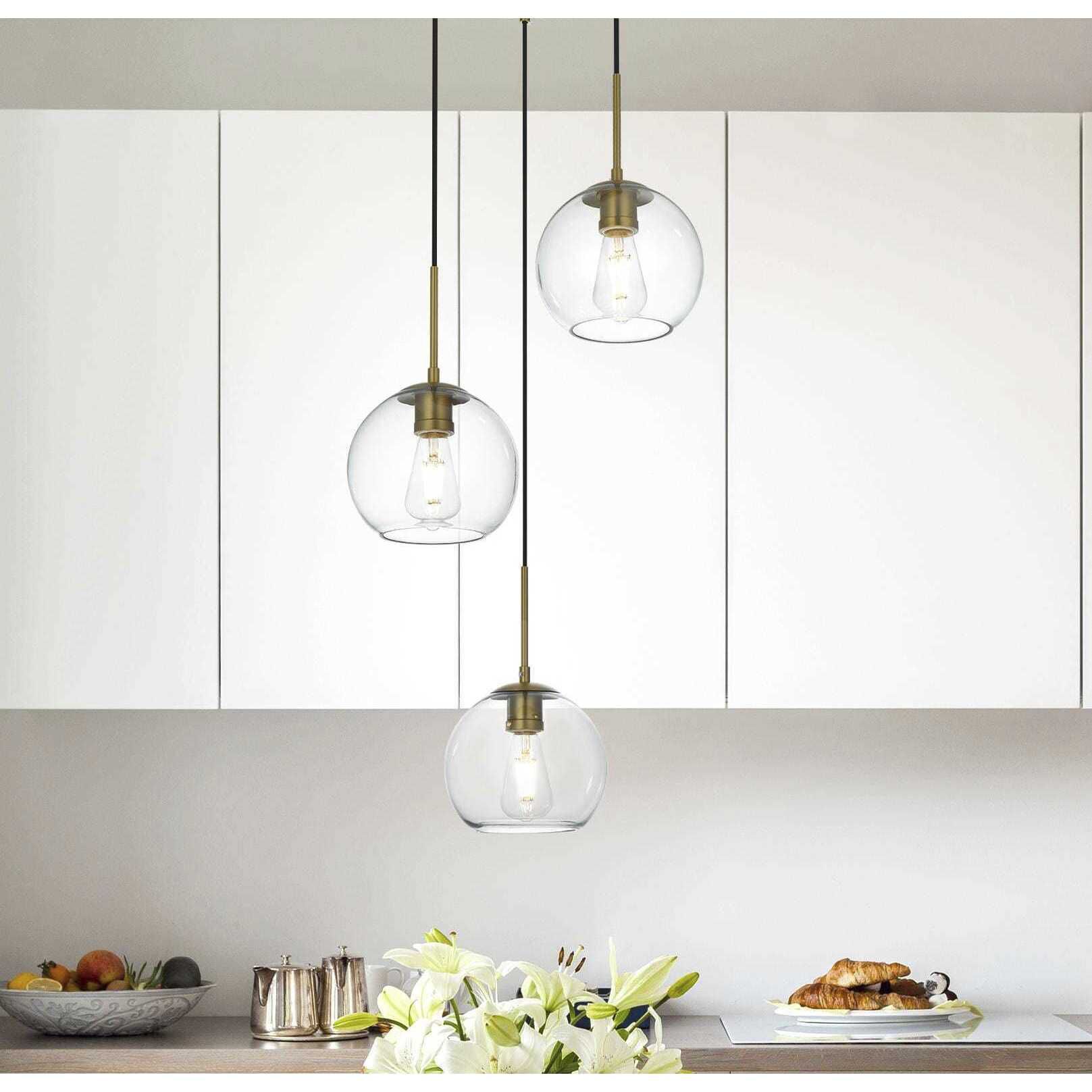 Baxter 3 Light 18 inch Satin Gold Pendant Ceiling Light