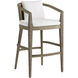 Sobek 41.5 inch Pearl and Kona and Vintage Brass Outdoor Bar Stool