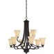 Treme 9 Light 30 inch Espresso Chandelier Ceiling Light