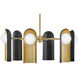 Zuri 6 Light 30 inch Lacquered Brass with Black Chandelier Ceiling Light