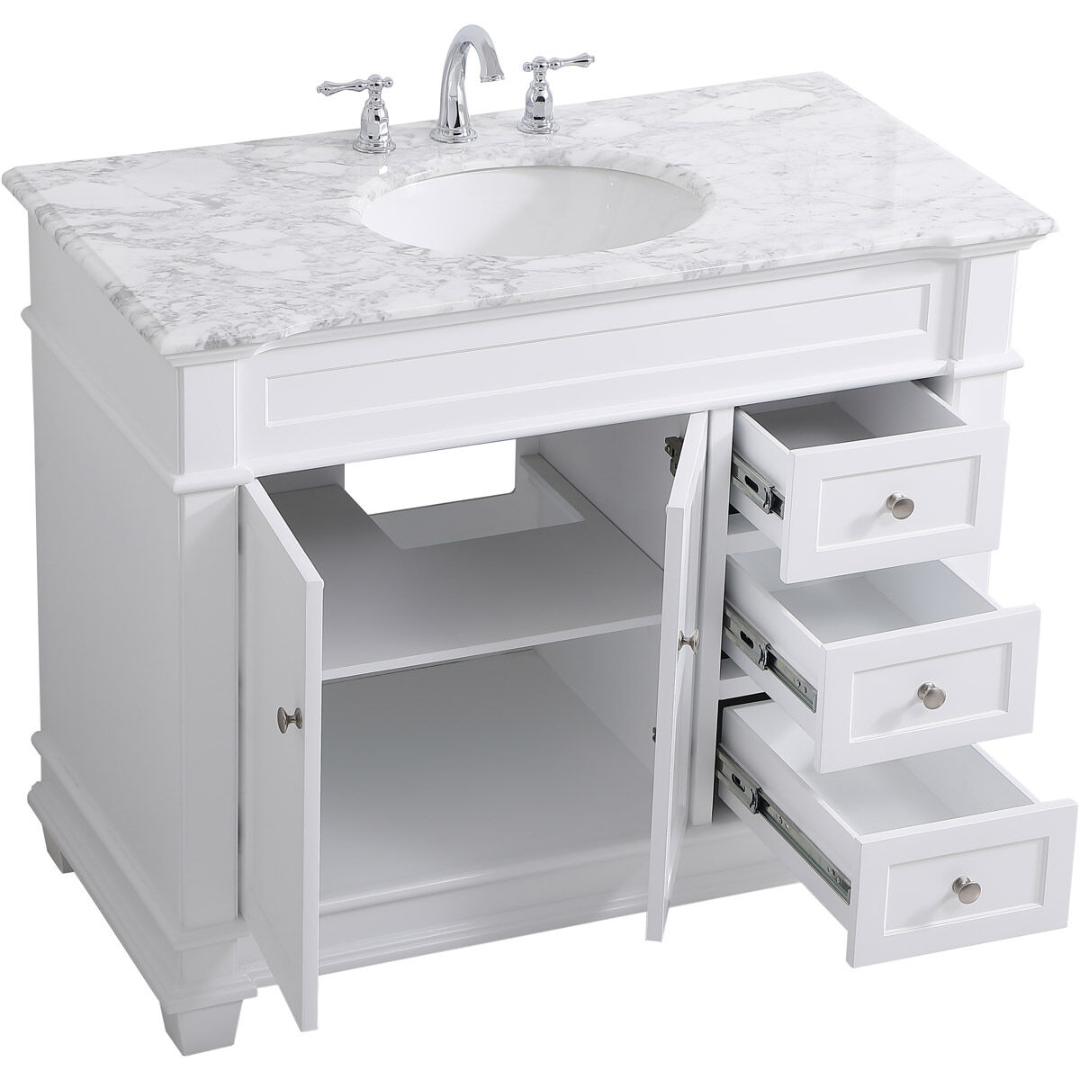 Wesley 42 X 22 X 35 inch White Vanity Sink Set