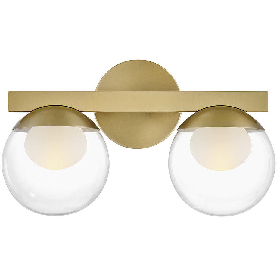 Sunni LED 15 inch Lacquered Brass Vanity Light Wall Light, Small