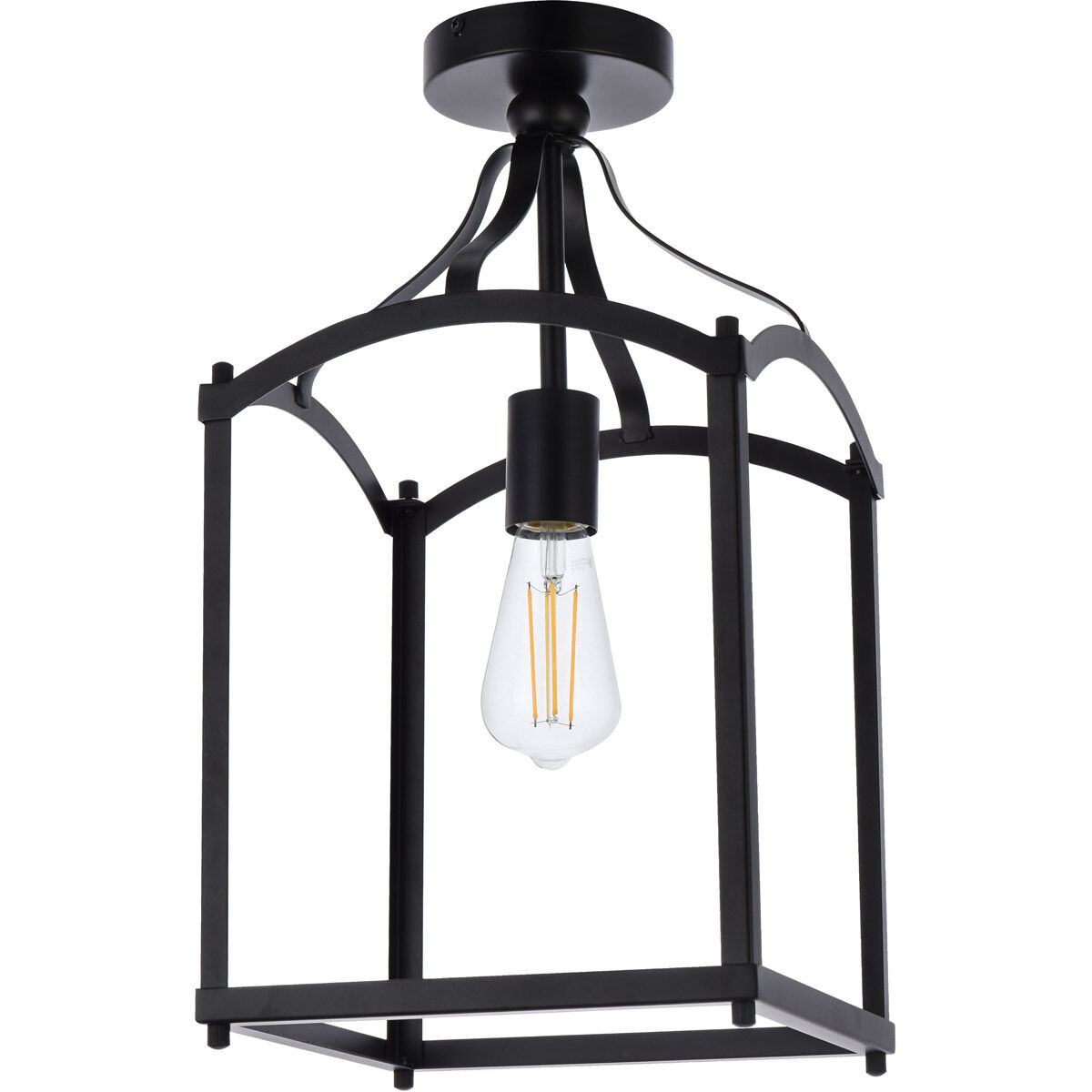 Janet 1 Light 10 inch Black Flush Mount Ceiling Light