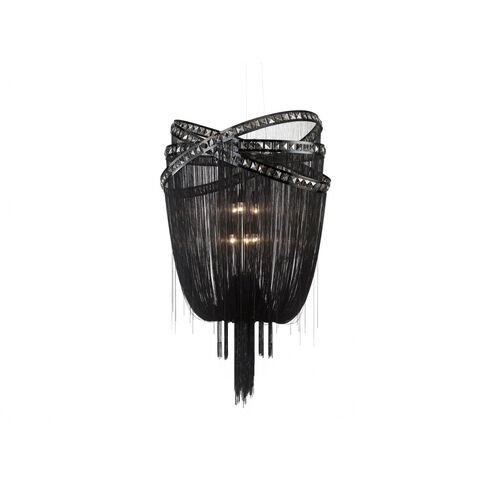 Wilshire Blvd. 6 Light 27 inch Black Chrome Chandelier Ceiling Light
