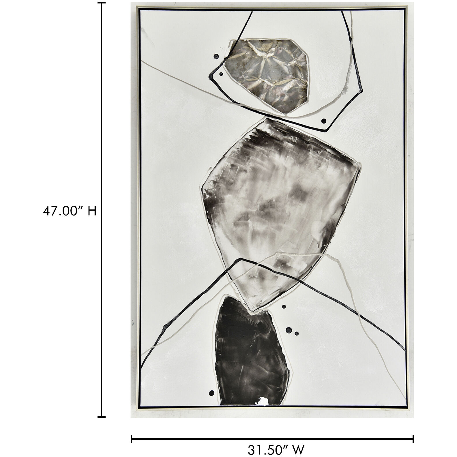 Gold Stone Abstract II 47 X 32 inch Painting