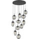 Cosmos Incandescent 11 Light 37.8 inch Matte Black Chandelier Ceiling Light, Round Multi-Port